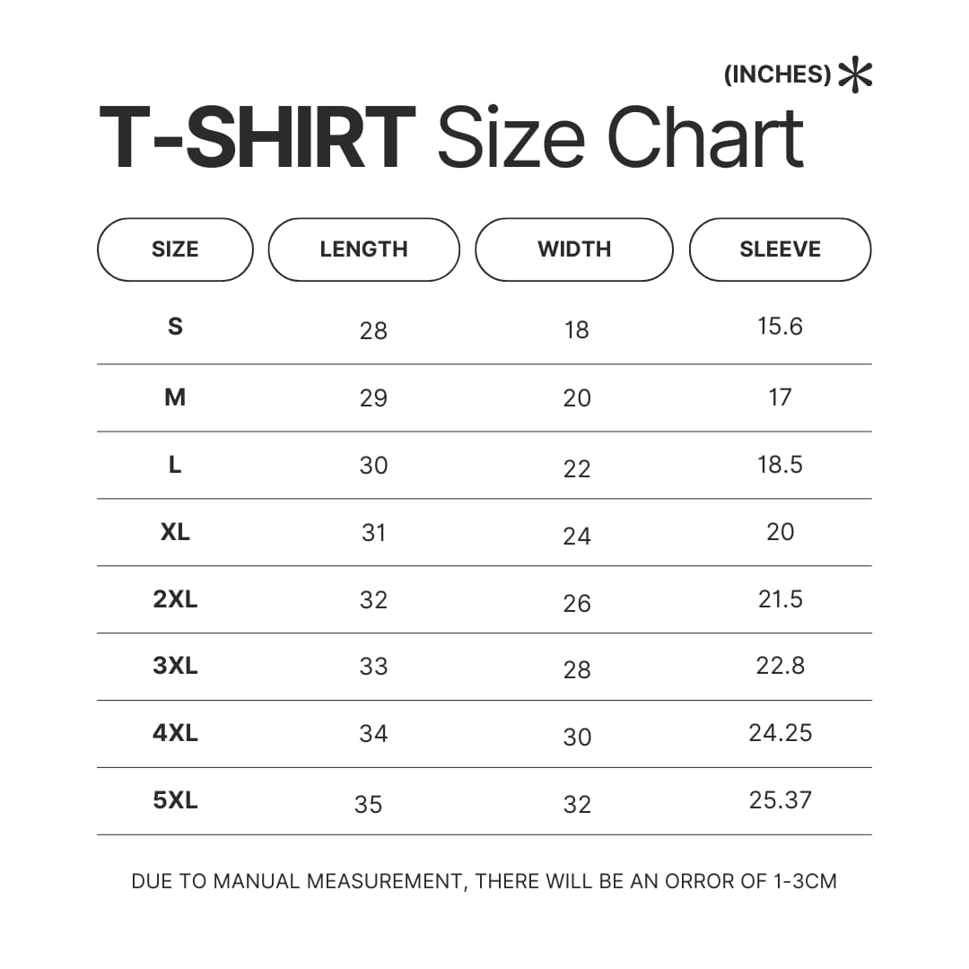 T shirt Size Chart - Ken Carson Shop