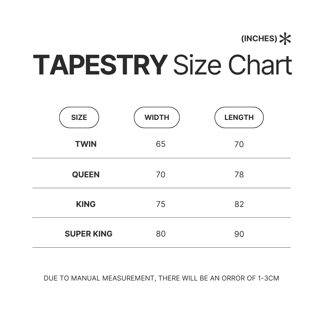 Tapestry Size Chart - Ken Carson Shop