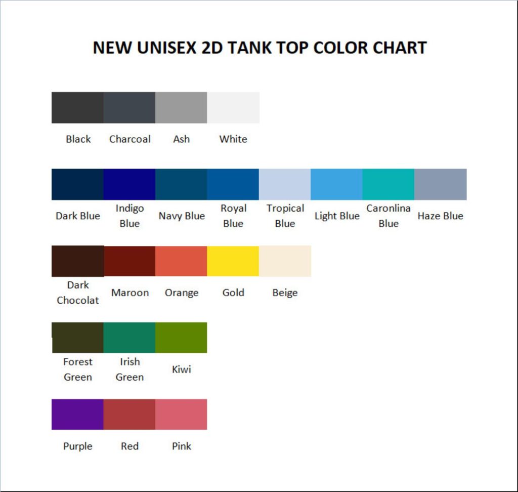 tank top color chart - Ken Carson Shop